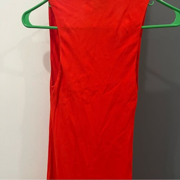 NWT Reformation Maxi Dress Orange Siana Slip V-neck Sleeveless size 0 - Picture 8 of 9